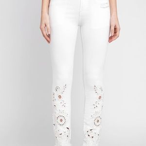 Cutwork Cigarette Jeans -Ivory  Free People 27